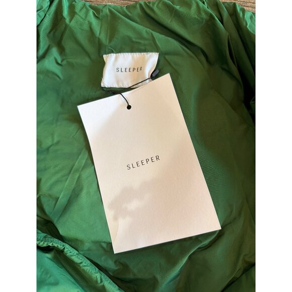 SLEEPER Puffer Jacket With Pearl Details Green Womens Size Small Medium - Picture 10 of 11